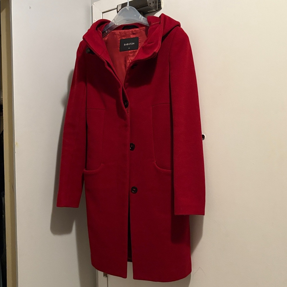 Babaton Vibrant Red Hooded Jacket XXS